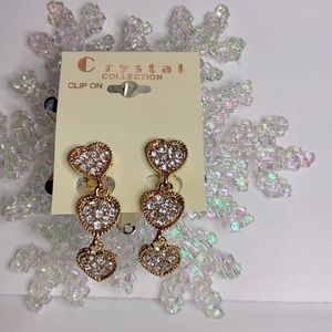 Crystal Collection Rhinestone Gold Earrings